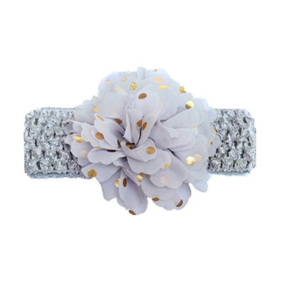Pailletten Grote Bloemen Elasticiteit Brede Baby Hoofdband 12 Kleuren Haar Accessoires Kinderen Stamping Chiffon Haarband: G