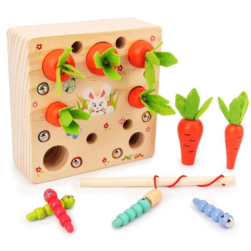 Kinderen Houten Picking Wortelen Insecten Game Kids Aandacht Training Speelgoed Vroege Educatief Bureau Puzzel Speelgoed Kinderen 'Dag: Default Title