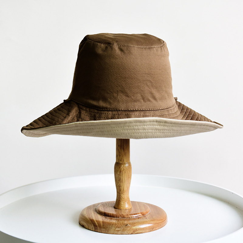 YAMEE Vissershoed voor dames, zomer, omkeerbaar, met paardenstaart, buckethoed voor dames, waterdicht, sneldrogend, vissershoed, opvouwbaar, licht, met windkoord, zonnehoed voor vrouwen