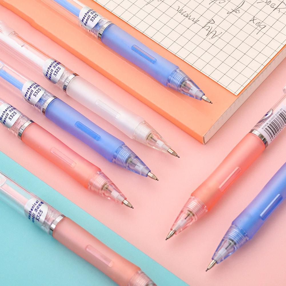 1PC Sweet Candy Color Plastic Mechanical Pencil Press with Office Automatic Writing For School Stationery Pen Eraser L5Z8