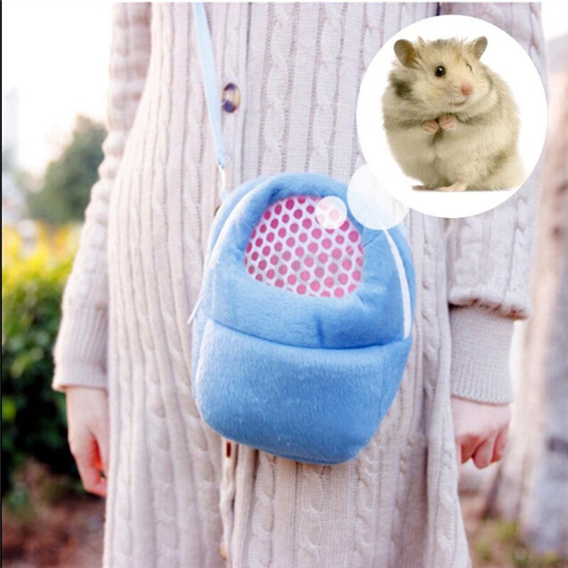 Marsvin hamster blød fleece vest åndbar udendørs enkelt skuldertaske pindsvin kanin lille bærepose til kæledyr