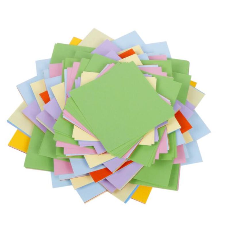 100 pièces carré Origami papier Double côtés solide couleur pliage papier multicolore enfants à la main bricolage Scrapbooking artisanat décor