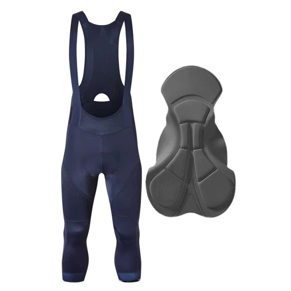 Ykywbike 3/4 Cycling Bib Shorts Men 6 Hours Ride Padded Shorts Pro Road Bicycle Tights Pants Mtb Bib Bike Short: M / Blue