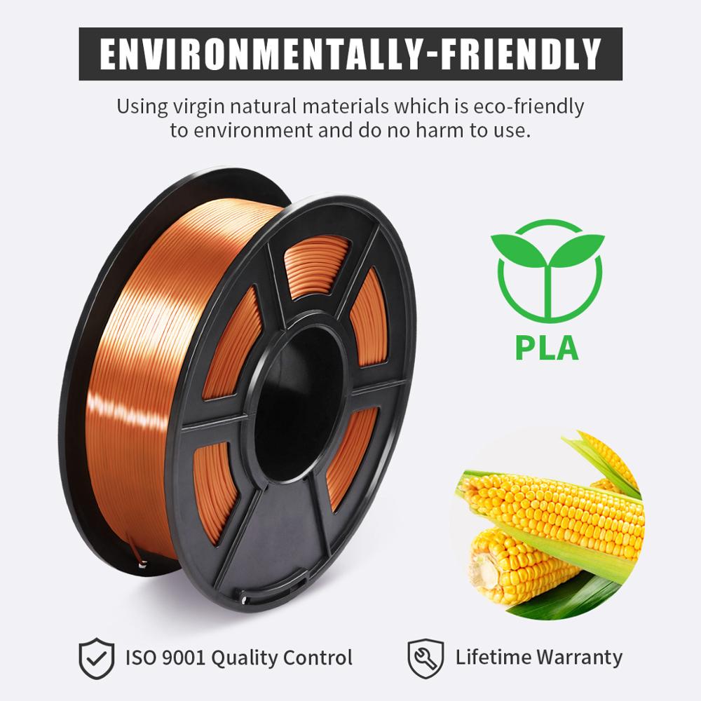 3D FDM Printer Filament Silk 1.75mm 1KG PLA Silky Rich Luster Metal Gold Copper Plastic Filament Materials