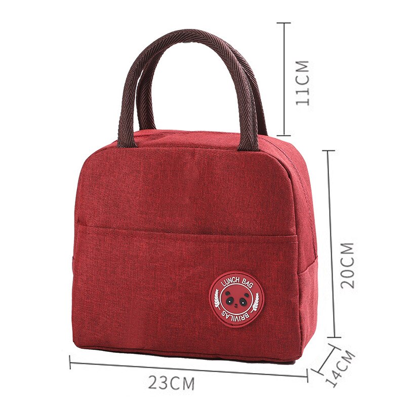 Q1Pcs Draagbare Lunch Tas Waterdichte Rits Bento Pouch Thermische Oxford Lunch Tassen Voor Vrouwen Handige Lunchbox Tote Voedsel Zakken: wine red