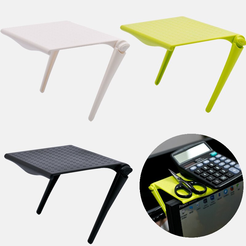 1pc Office Storage Rack Clip Computer Screen Table Desk Office Organizer Accessories Organizer for Cosmetics Shelf Home