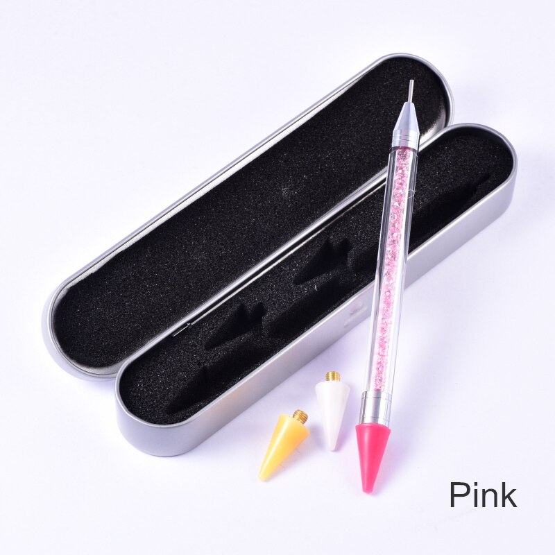 Crystal Pick Up Pencil Flatback Rhinestones Picking Up Tools DIY Beads Studs Picker Clothes Diamond Picker B1145: Pink with case