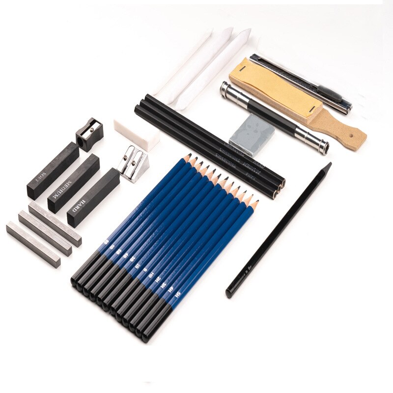 33 Pcs Sketch Drawing Pencil Set Beginners Drawing Supplies Tools Eraser Cutter Drawing Suit Art Kit Painter Students Art Supply