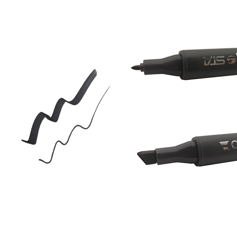 STA 6/12 Grau Farben Kunst Marker Graustufen Künstler Dual Kopf Marker einstellen für Pinsel Stift Malerei Marker Schule Schüler Lieferungen