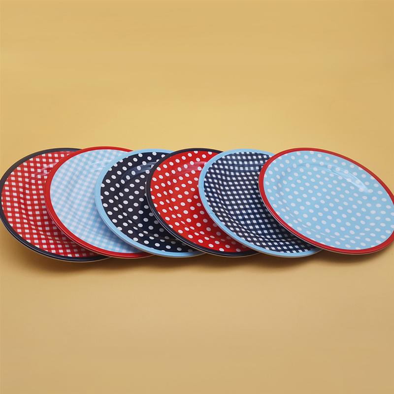 9 inch Imitation Porcelain Plate Dinner Fruit Plate Thickened Snack Plate Dessert Cake Dishes Pastry Tray Tableware Decoration