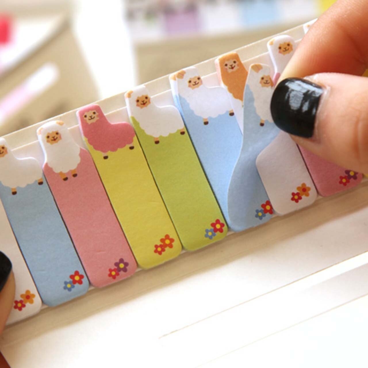 2PCS Stylish Mini 300 Pages Sticker Post It Bookmark Notepad Sticky Notes School Office Supplies Multicolor