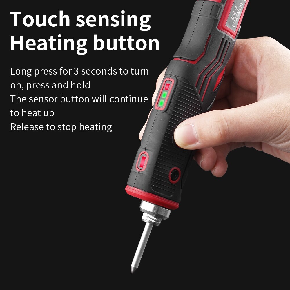 LUXIANZI USB Cordless Soldering Iron Rechargeable Repair Welding Tools Fast Charging Wireless Electric Solder Iron with Light