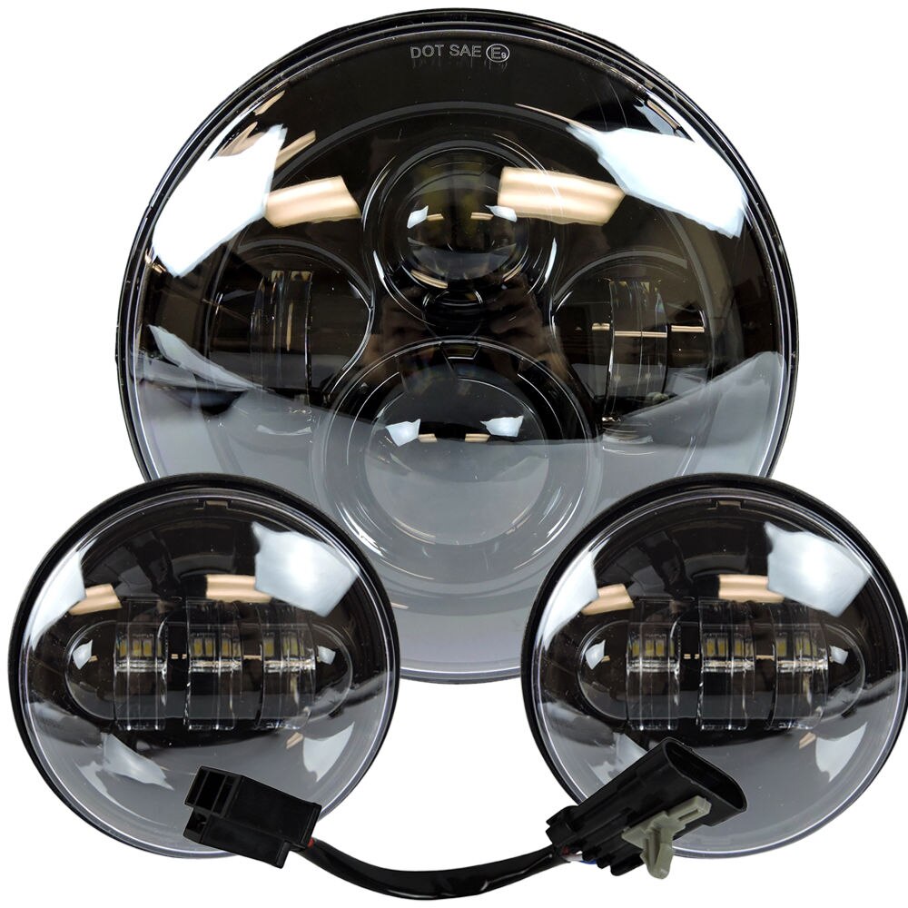 Ajovalo 7 tuuman moottoripyörän osiin 7 "led -moottorivalot 4.5 " 4 1/2 tuuman lähivalot perinteiseen softail -klassikkoon: Musta 2