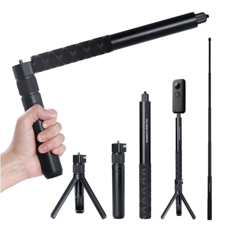 Invisible Selfie Stick 2M - Extendable Monopod with Bluetooth Remote - Aluminum for Action Cameras & Smartphones