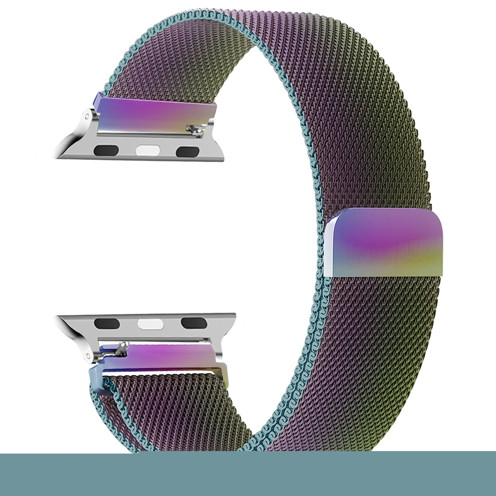 Milanesiskt armband för apple watch-band 44mm 40mm 45mm 49mm 41mm 38mm 42 44 mm armband iwatch-serie 9 3 6 5 se 7 8 ultra 2 rem: Blå rosa / 12mm