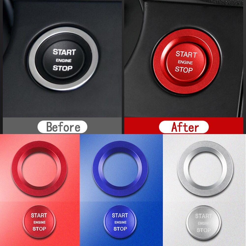 For Jaguar E-PACE X540 XJ Car engine start stop button decorative cover sticker Car styling ignition trim ring