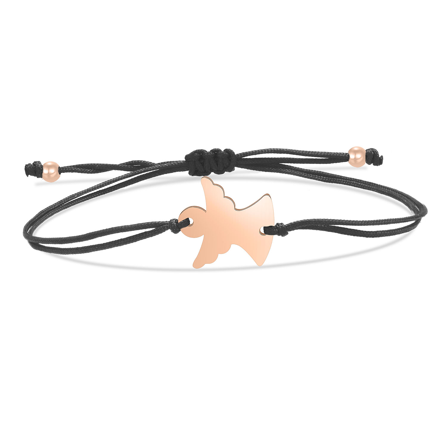 Vergulde Rvs Goede Glad Gepolijst Angel Charm Armband Vrouwen Eenvoudige Rode Draad Handgemaakte Verstelbare Sieraden: Rood