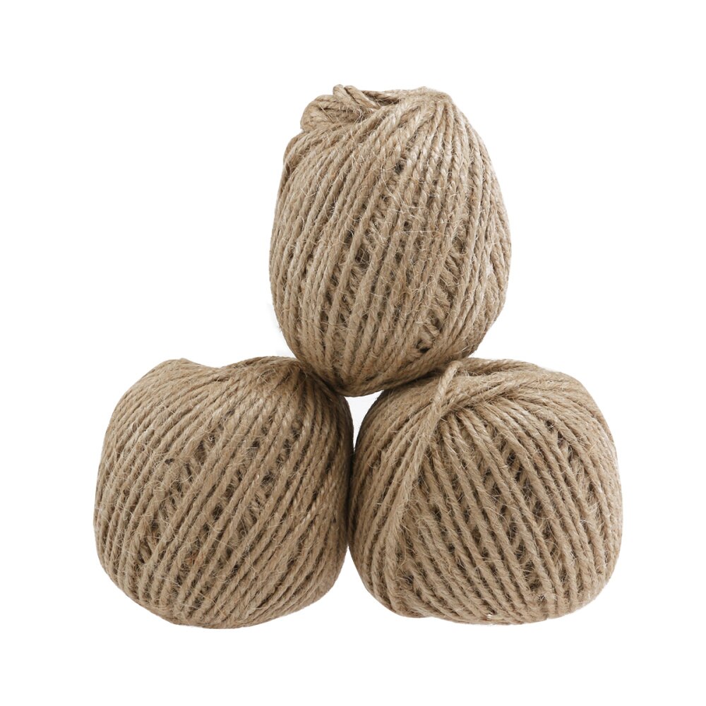 3 Rolls Van 55M Natuurlijke Jute Touw Voor Diy Ambachten/Industriële Verpakking Materialen/Tuinieren Toepassingen