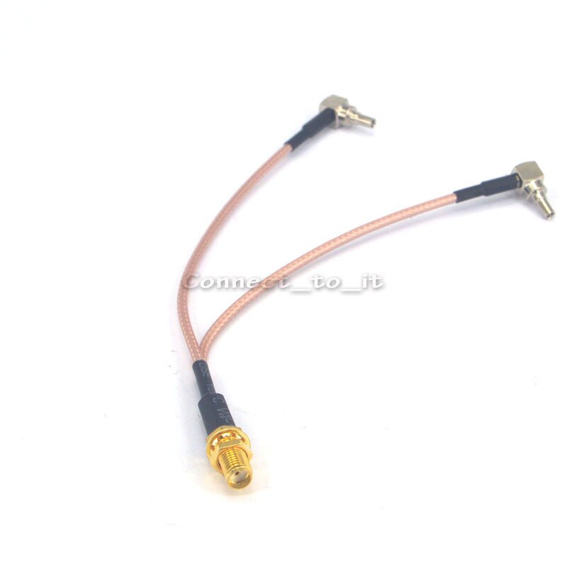 SMA - CRC9 Adapter SMA Female to Y type 2 CRC9 Male Connector Splitter Pigtail Cable RG316 15CM