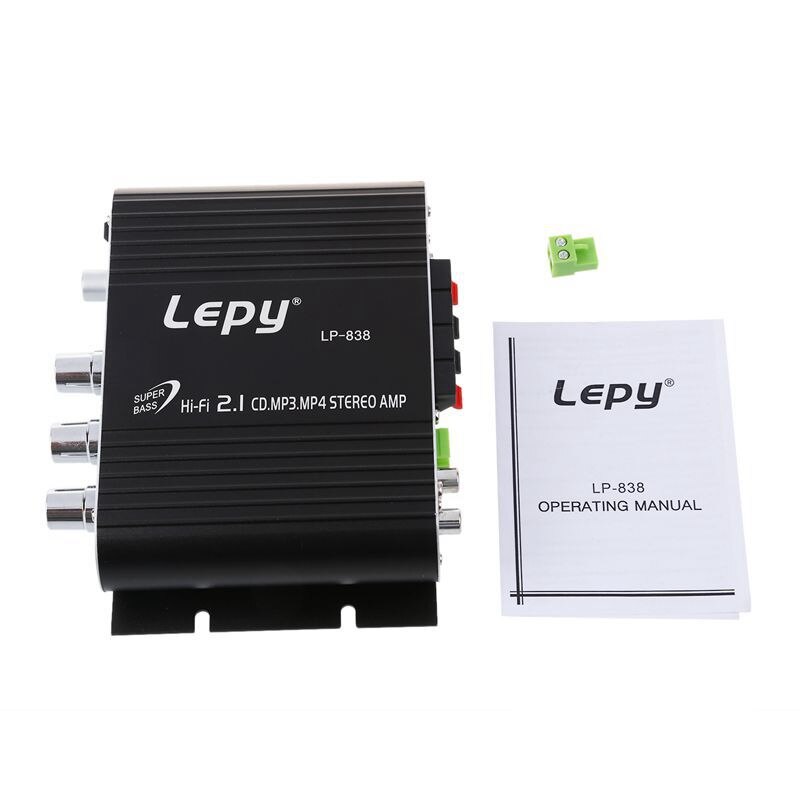 Lepy 200W 12V Hi-Fi Versterker Amp Stereo Booster Voor Auto Motorfiets Radio MP3
