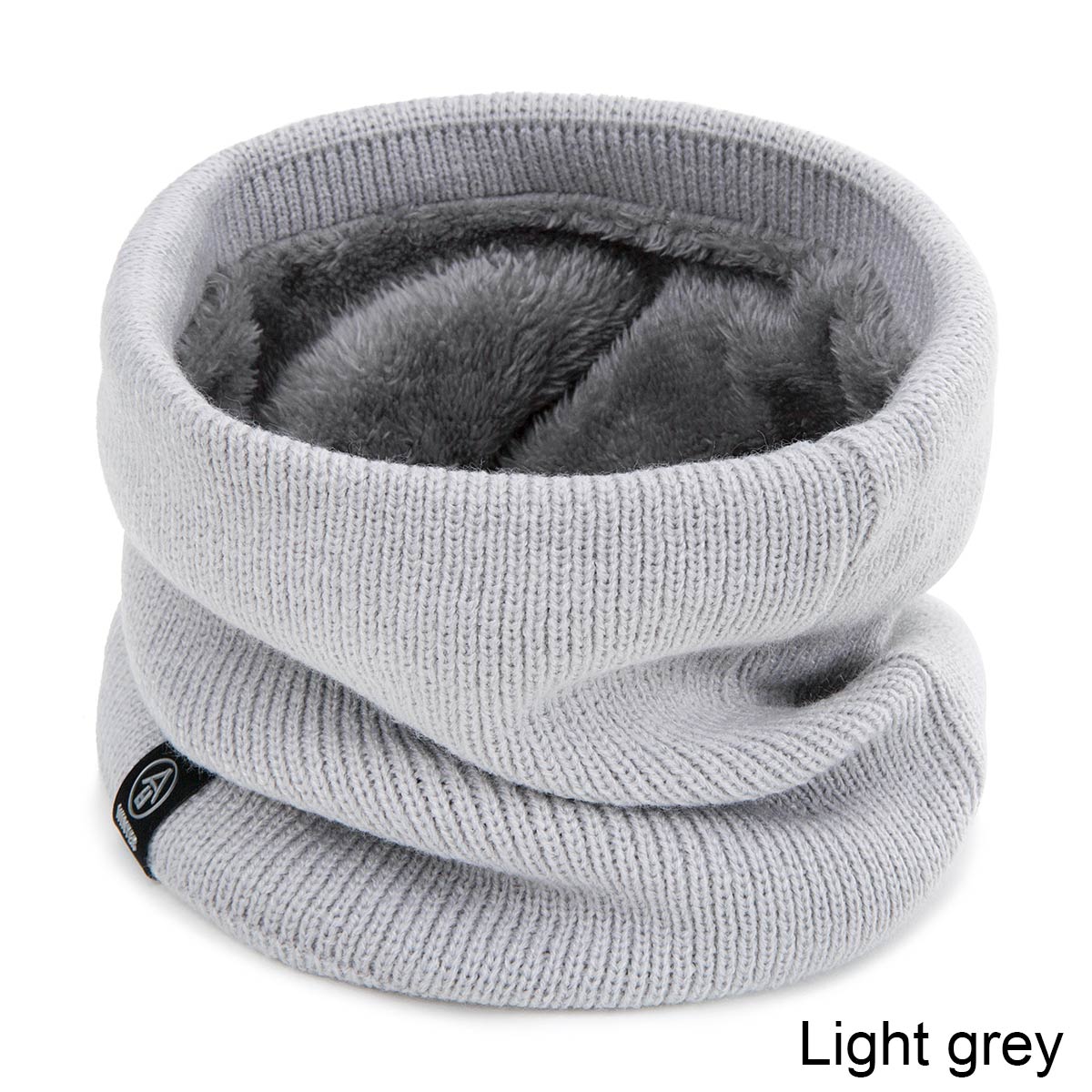 Mltbb Casual Vrouwen Winter Sjaal Gebreide Ring Sjaals Voor Mannen Effen Kleur Dikke Warme Sjaal Unisex Mode Halsdoek kids: Light grey