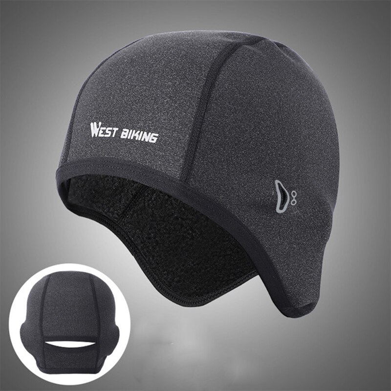 Fietsmuts heren dames fleece herfst winter ruitermuts winddicht warme hoofddeksel outdoor sportuitrusting: Vrouwelijke grijze