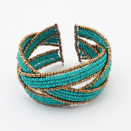 5 colori 2016 Della Boemia Etnico Perline Braccialetti da Tutto il braccialetto Del Polsino Aperto A Più Strati Perline Croce Bracciali e Braccialetti Delle Donne pulseira