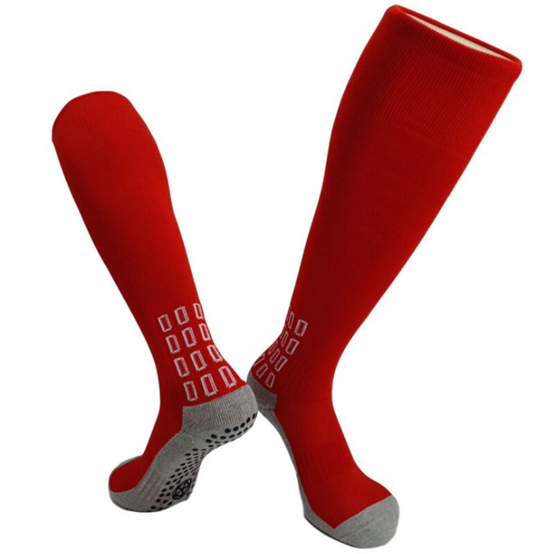 Adult Kids Football Socks Rugby Hockey Soccer Sport Breathable Elastic Anti-slip: Red / L-For Adult