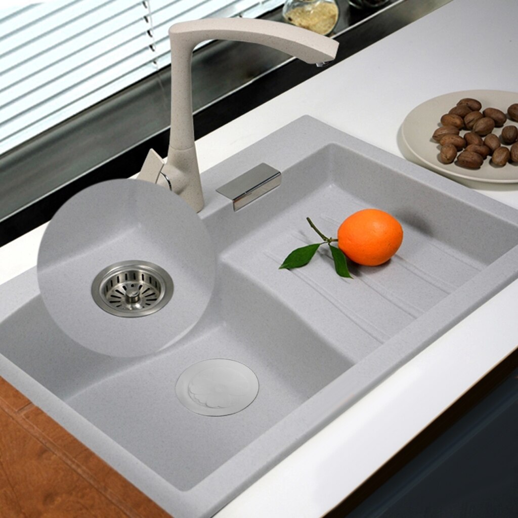 White Rubber Plug Pop Up Stopper Block for Kitchen Bathroom Bathtub Drainage, Pack of 4