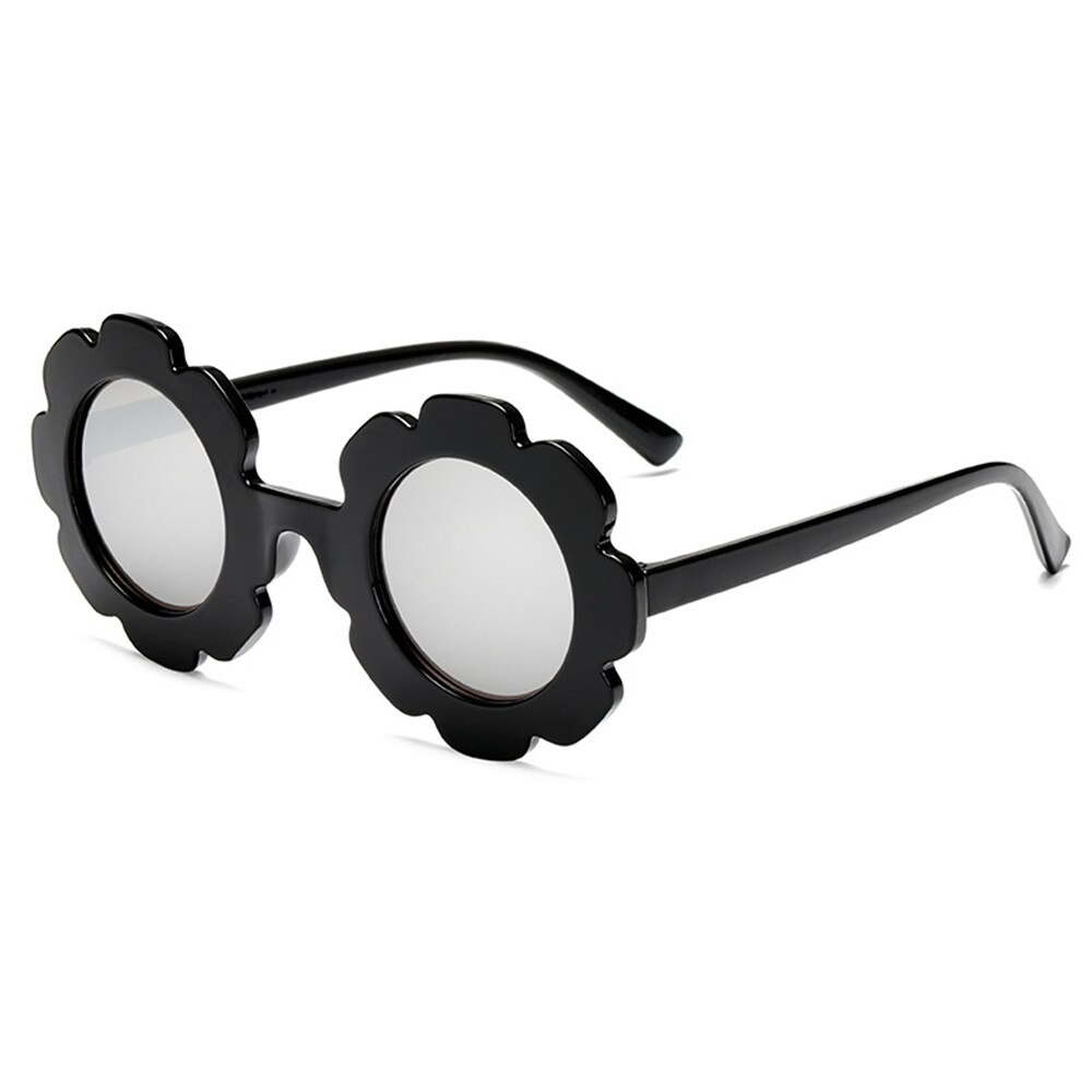1Pc Vintage Kids Zonnebril Baby Zonnebril Ronde Bloem Gafas Baby Kinderen UV400 Sport Zonnebril Meisjes Jongens Oculos De Sol: Black A