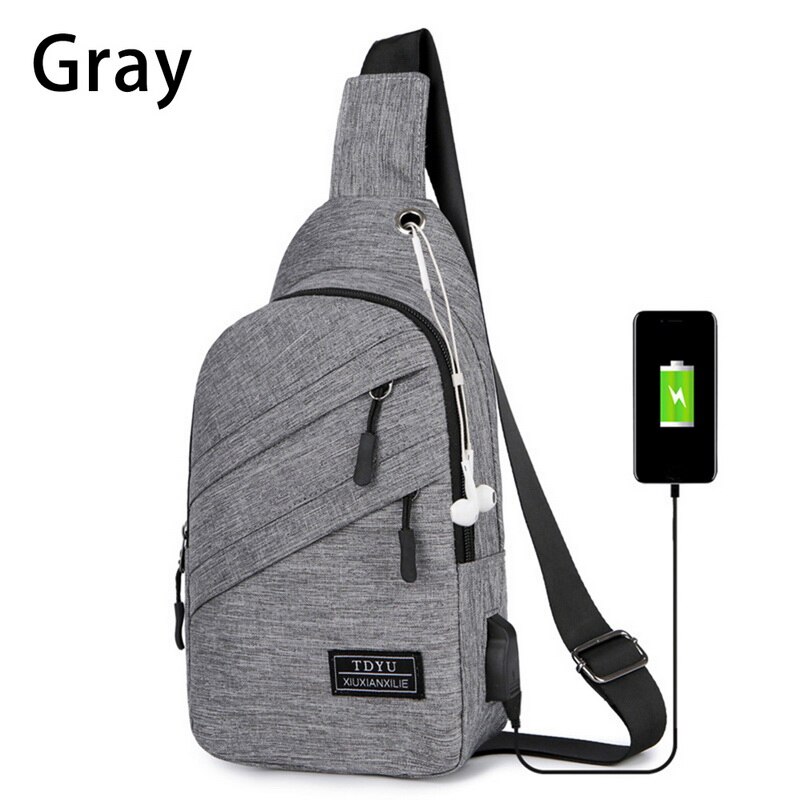 Men Women Nylon Waist Packs Sling Bags Crossbody Outdoor Sport Shoulder Chest Daily Picnic Canvas Messenger Pack Bag: B-gray