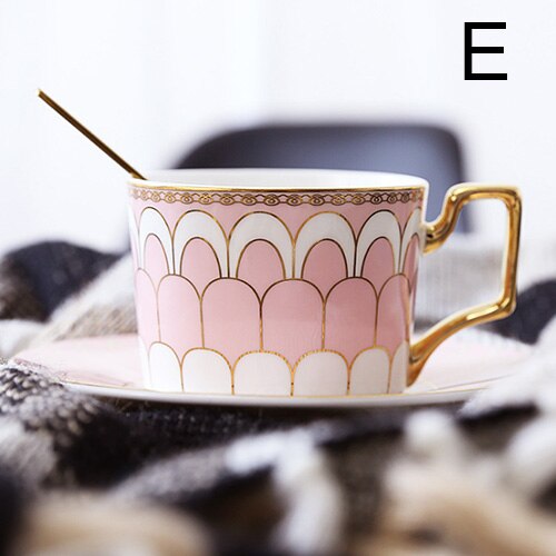 Porseleinen Kop En Schotel Bone China Koffie Set "C" Top Grade Schets In Goud Thee kop En Schotel Set Schotel Se