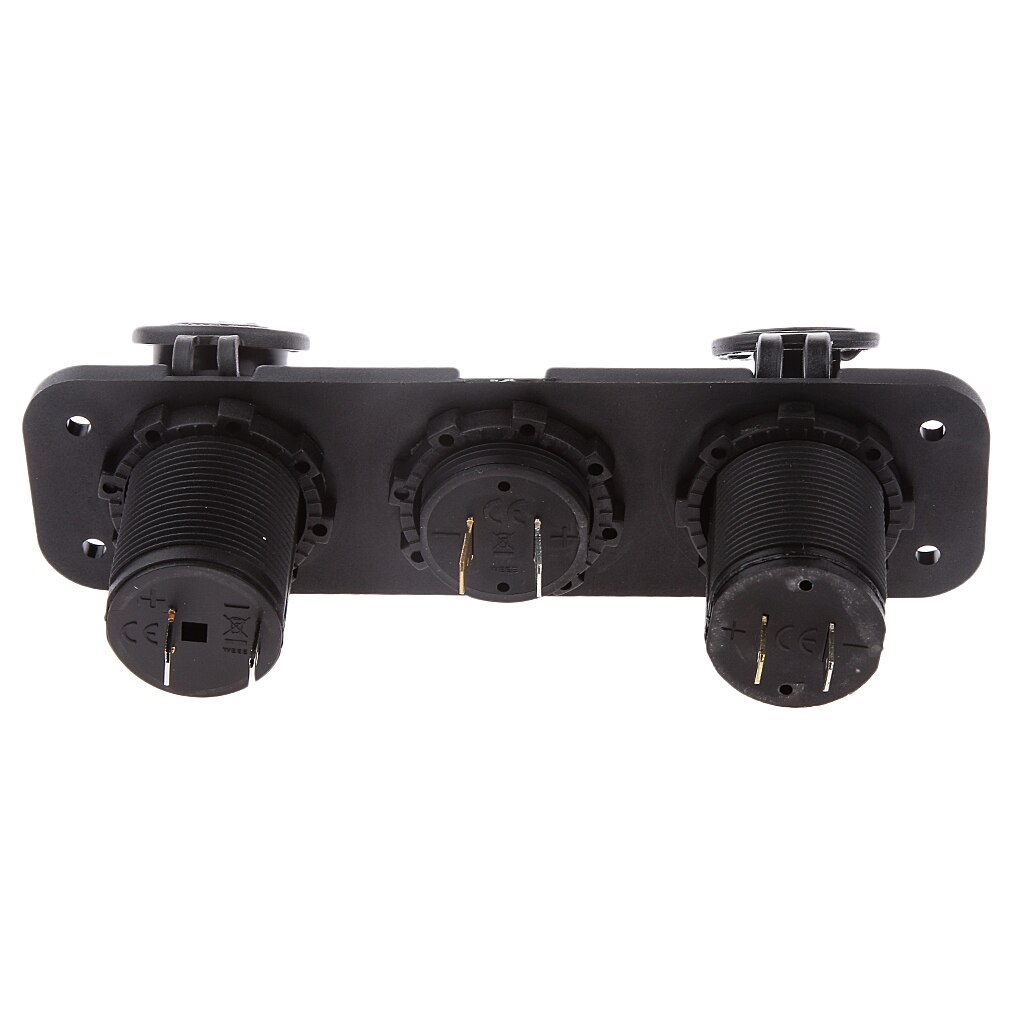 Marine 12V Cigarette Lighter Socket &amp; Voltmeter &amp; USB Charger 5V 1A 2.1A for Motorbike Boat Caravans Splashproof