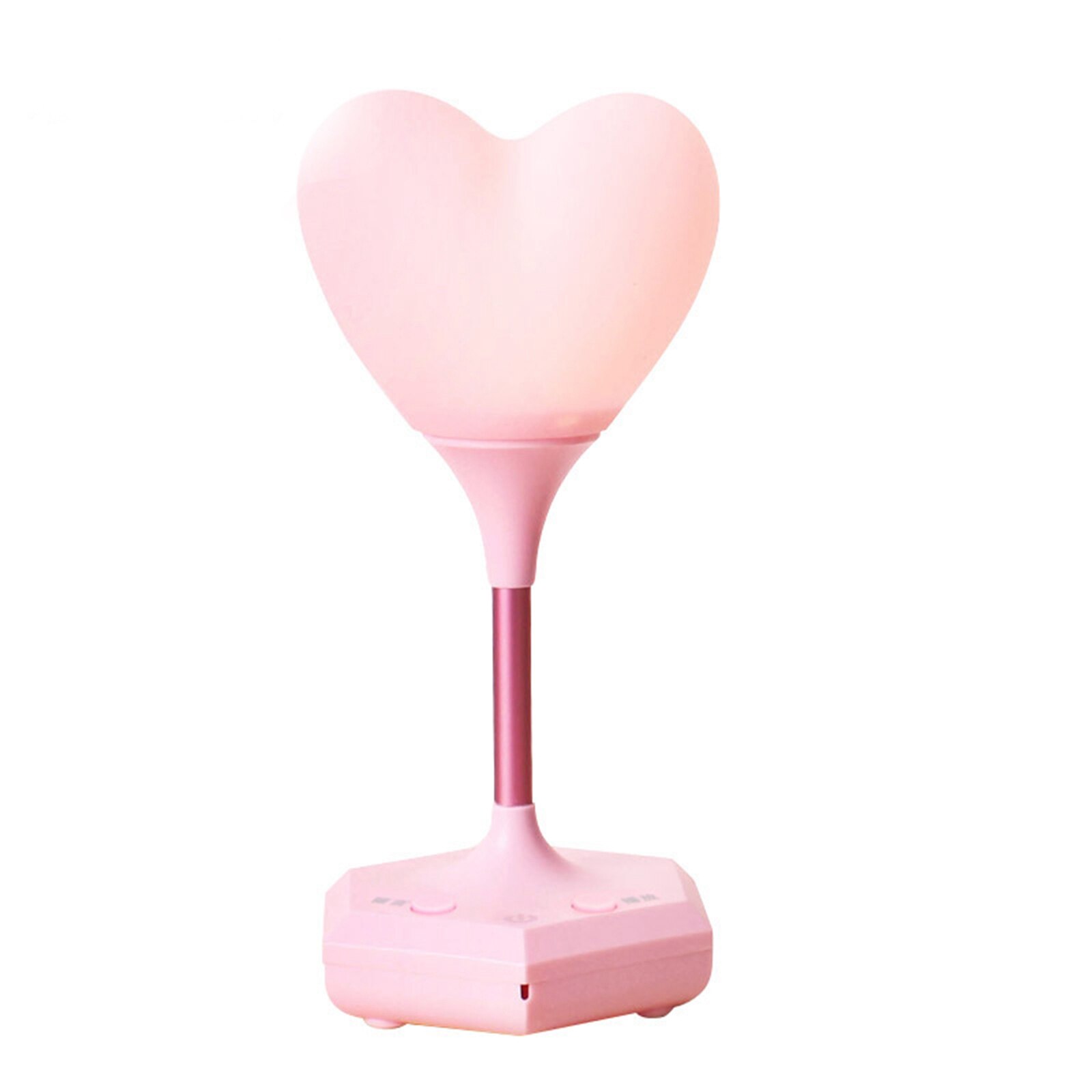 Recording Heart Shape Night Light Unique Touch Sensing USB Charging Bedside Remote Control Dimming LED Desk Lamp: Pink / no record