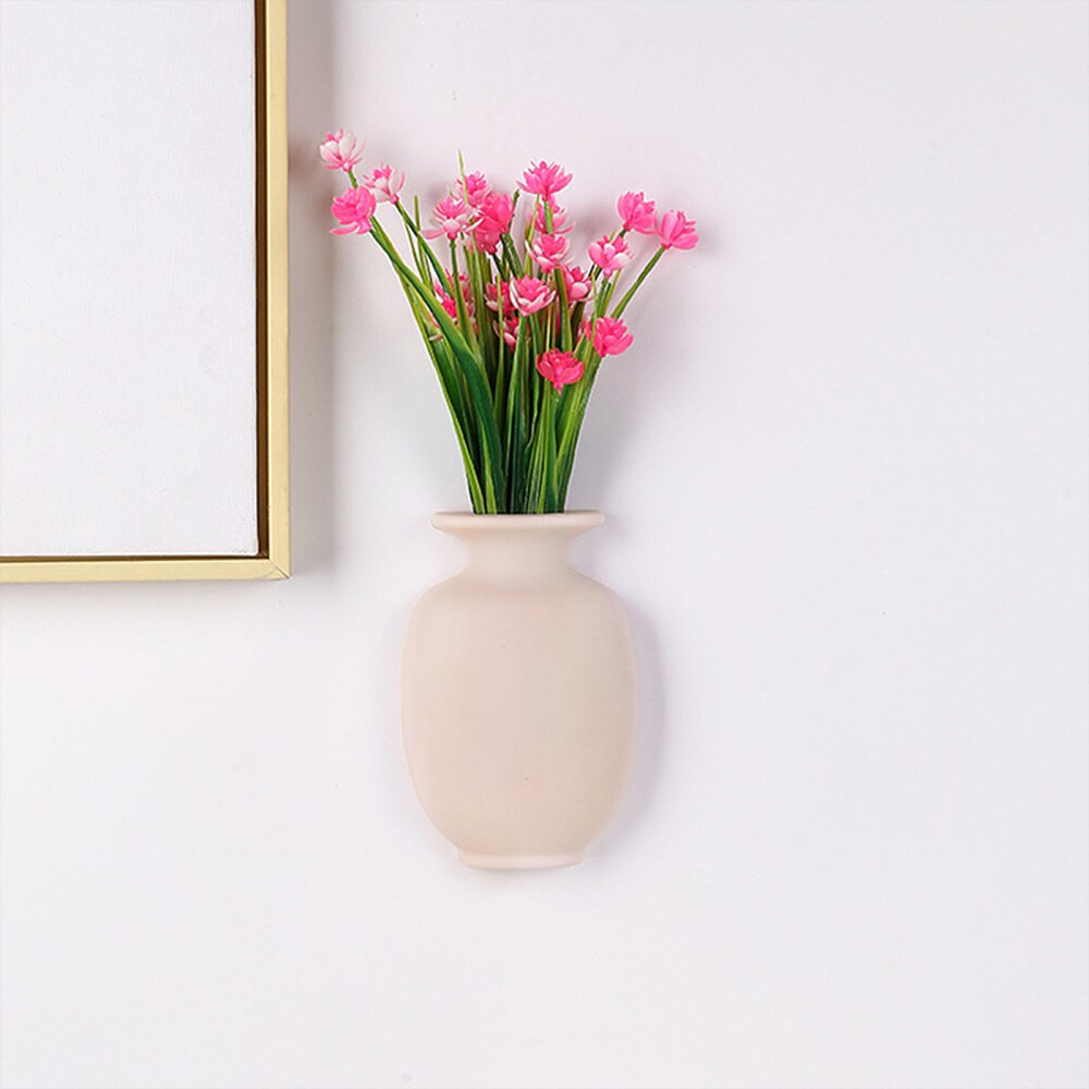 Wall Hanging Flower Vase Flower Arrangement Flower Pot Suction Cup Vases Sticker Seamless Pot Living Room Decoration Home Decor