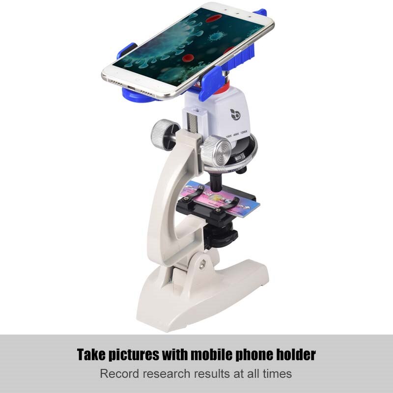 1200X Alloy Monocular Biological Microscope Set Home School Science Educational For Kids Child Student Lab Optical Instruments