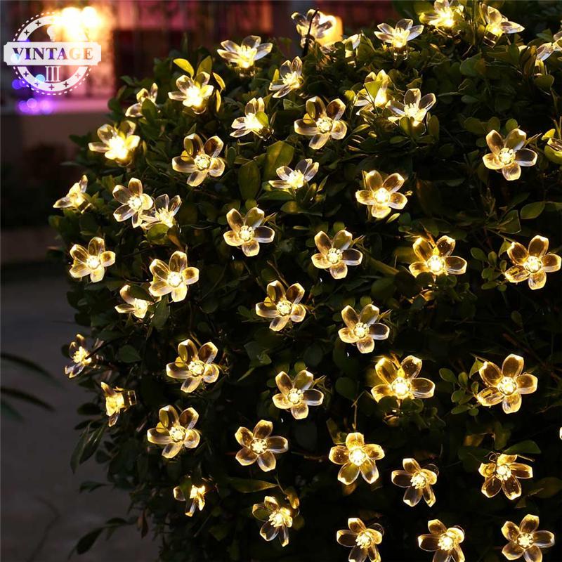 Antikue Flower Solar Lamp Power LED String Fairy Lights Solar 50 LEDS 7M Garlands Garden Christmas Decor For Outdoor