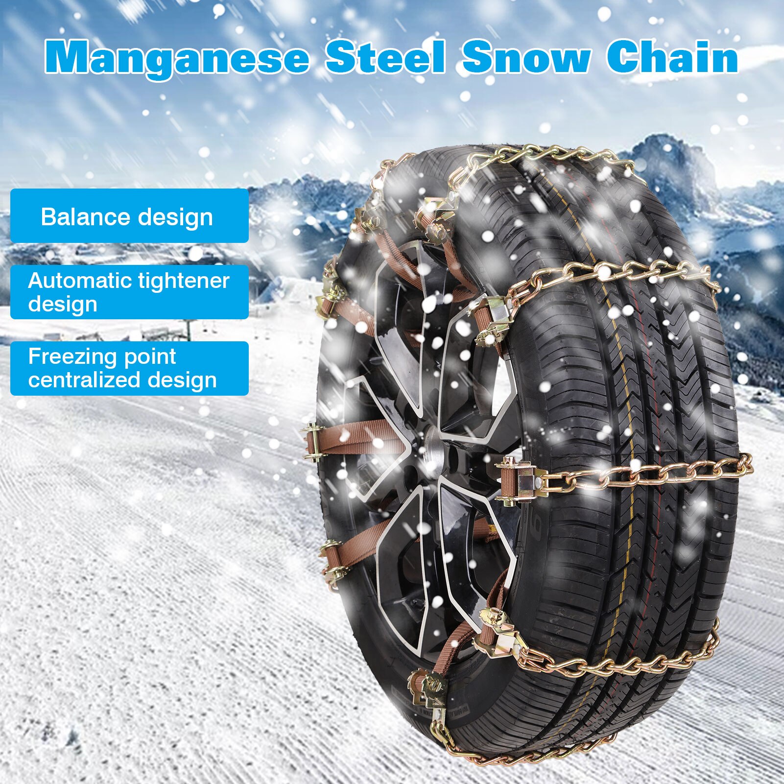 Autoband Metalen Anti-Slip Ketting Voor Sneeuw Auto Anti-Slip Ketting Voor Emergency Auto Anti-Slip ketting Voor Auto Off-Road Voertuig Universele