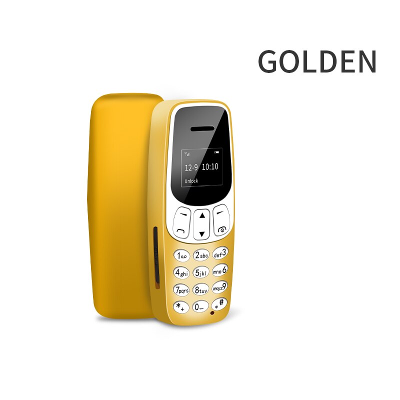 Long-cz  j7 mini bar mobiltelefon 0.66 "lille mobiltelefon trådløs bluetooth dialer fm magisk stemme håndfri øretelefon til børn: Guld