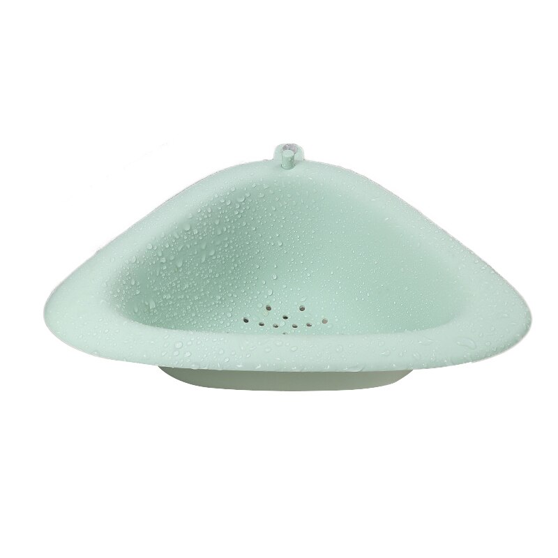 Cucina Triangolare Lavello Filtro di Scarico Verdura Fruite Scolapiatti Cesto di Supporto A Ventosa Spugna Rack di Stoccaggio Filtro Lavello Scaffale: 27.3x10x8cm green