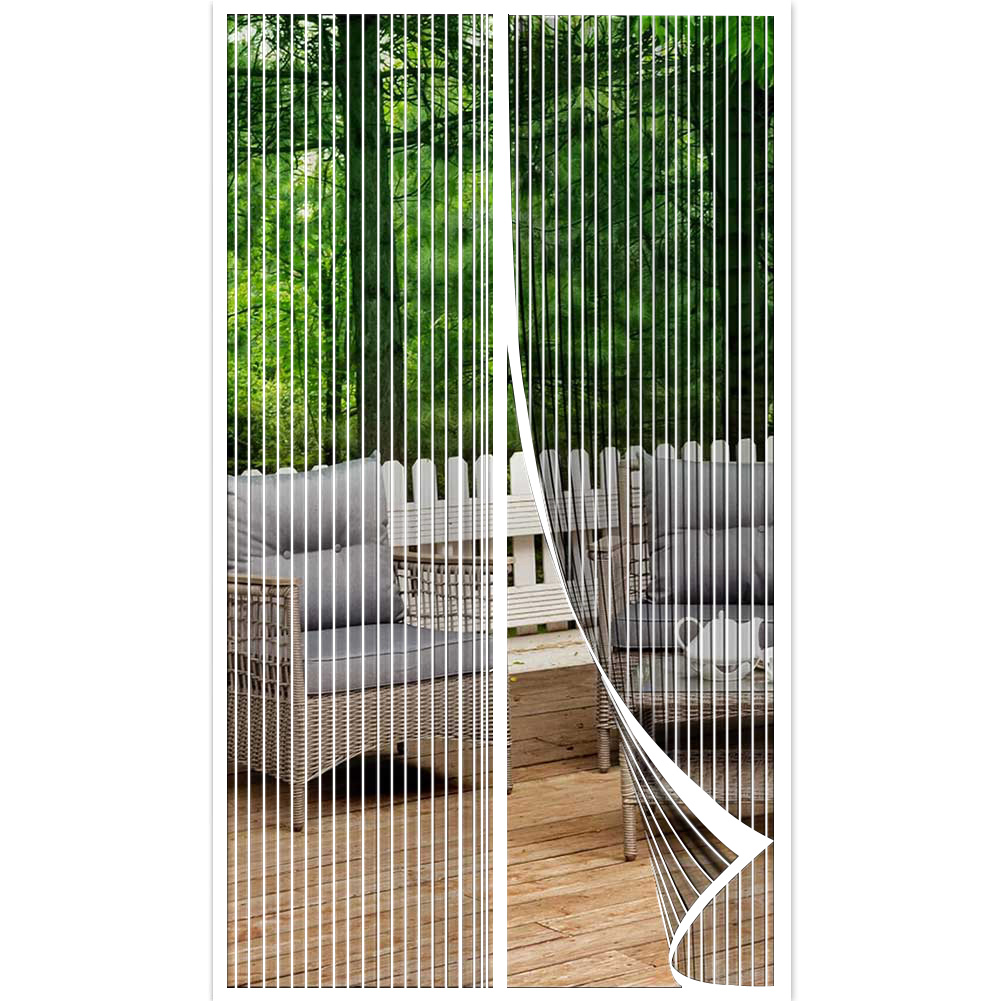 1/3/5pcs Magnetic Screen Door Self Sealing Hands Free Mesh Partition Keeps Bugs Out Pets and Kids Friendly Pending Keep Close: Queen / WHITE