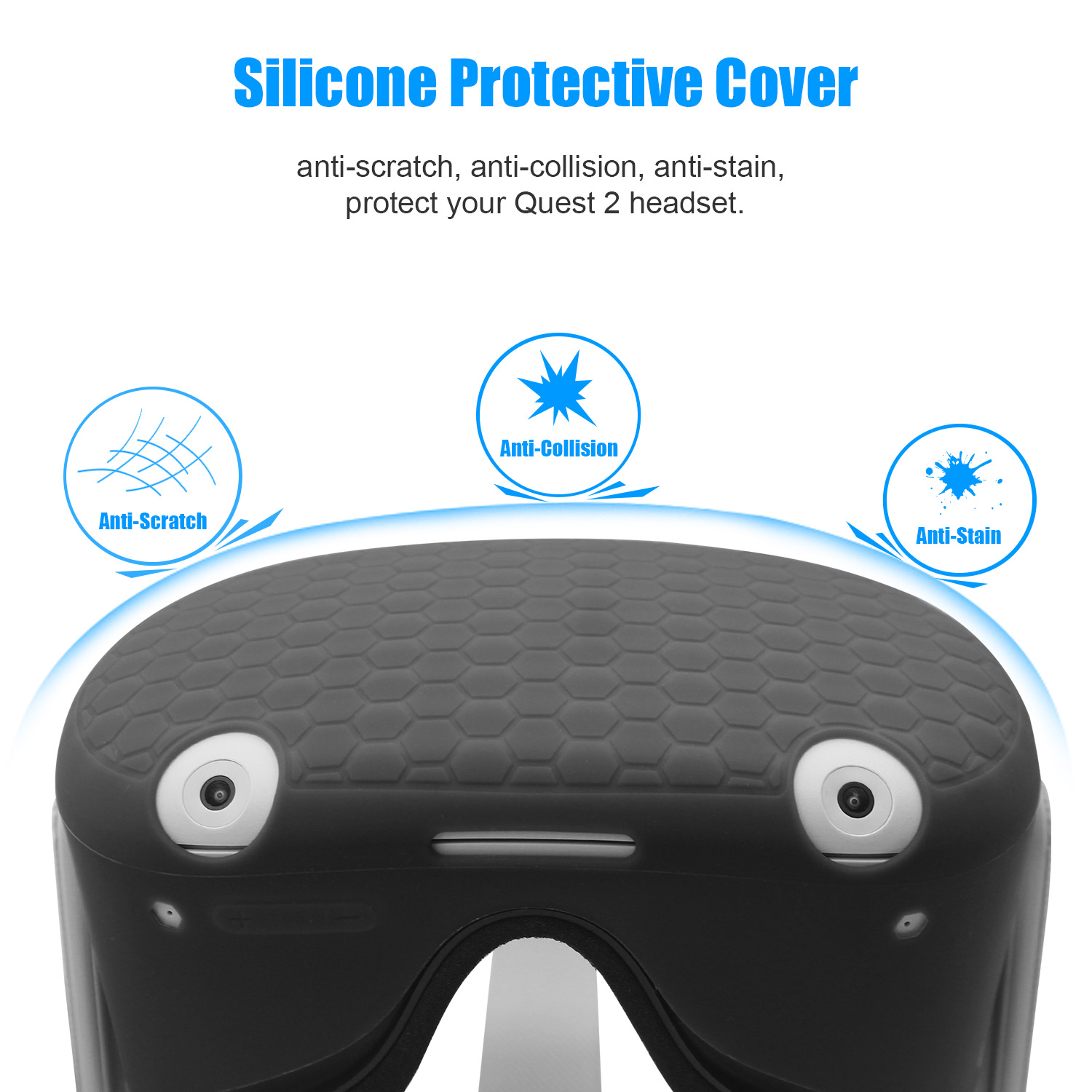 Siliconen Beschermhoes Voor Oculus Quest 2 Vr Headset Helm Hoofd Shell Anti-Krassen Case Voor Oculus Quest 2 accessoires