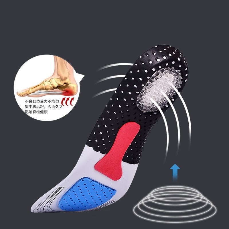 Gel Silicone Insoles Running Foot Care Insole Orthopedic Fascitis Plantar Heel Sports Shoes Pads For Male Outdoor Camping Hiking