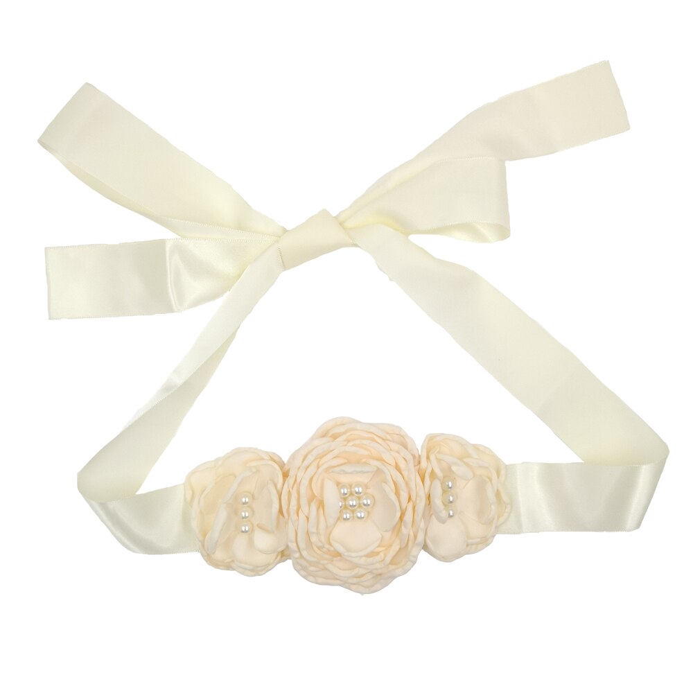 Bloem Moederschap Riem Vrouwen Lint Sash Flowergirl Bruids Tailleband Foto Props Zwangerschap Accessoires Jurk Sjerpen: 3