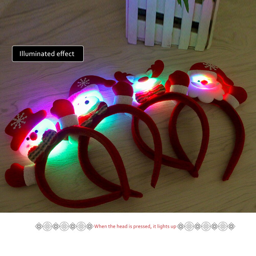 LED Flashing Christmas Hair Band Xmas Headband Light Up Hair Band For Christmas Decoration Party Christmas for Kids