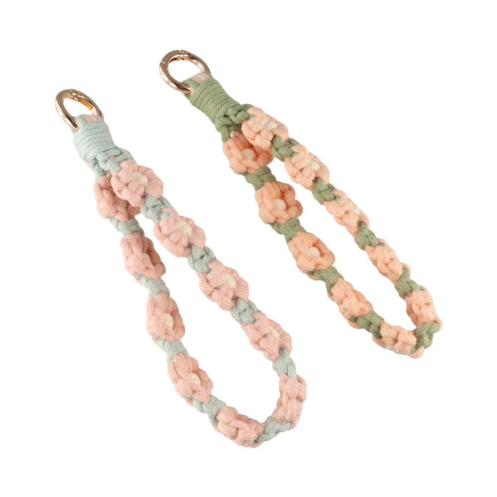 etui na telefon w stylu koreańprzejrzeć boho z sznurkiem, breloczek robić kluczy, opaska na nadgarstek robić telefonu, pleciony brelok z kwiatkiem stokrotki, zawieszka robić torby.