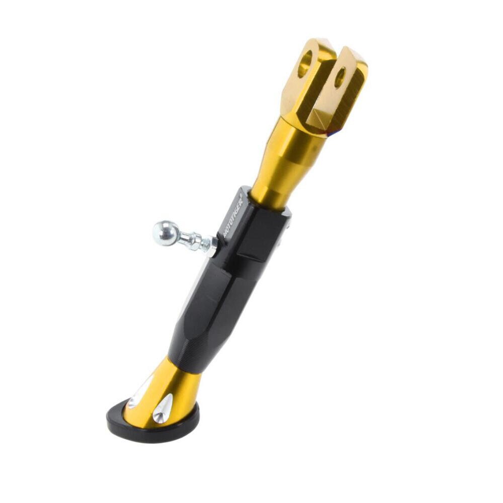 Pata de cabra para motocicleta, soporte de pie modificado CNC de aleación de aluminio, altura ajustable, 22-25CM: Oro