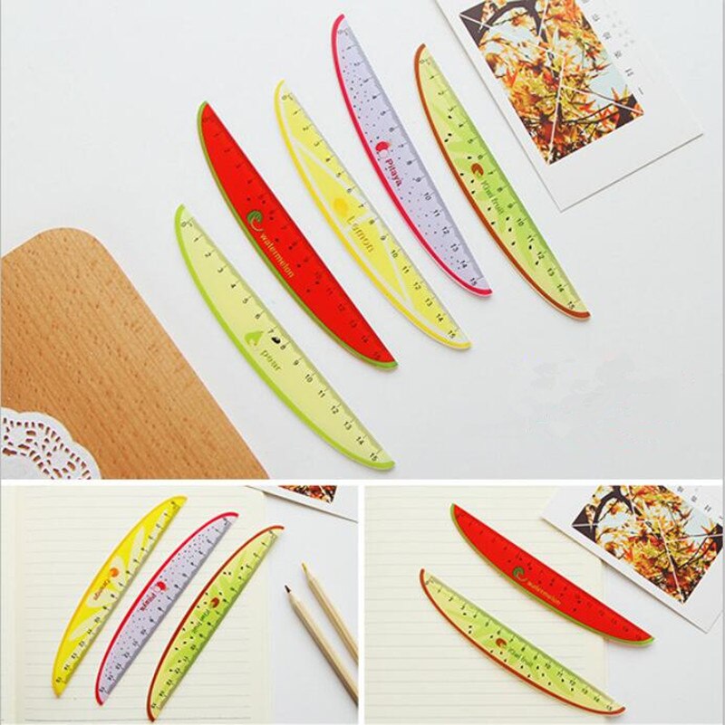 15cm Cute Kawaii Plastic Ruler Fruit Ruler For Kids Student Novelty Item Korean Stationery