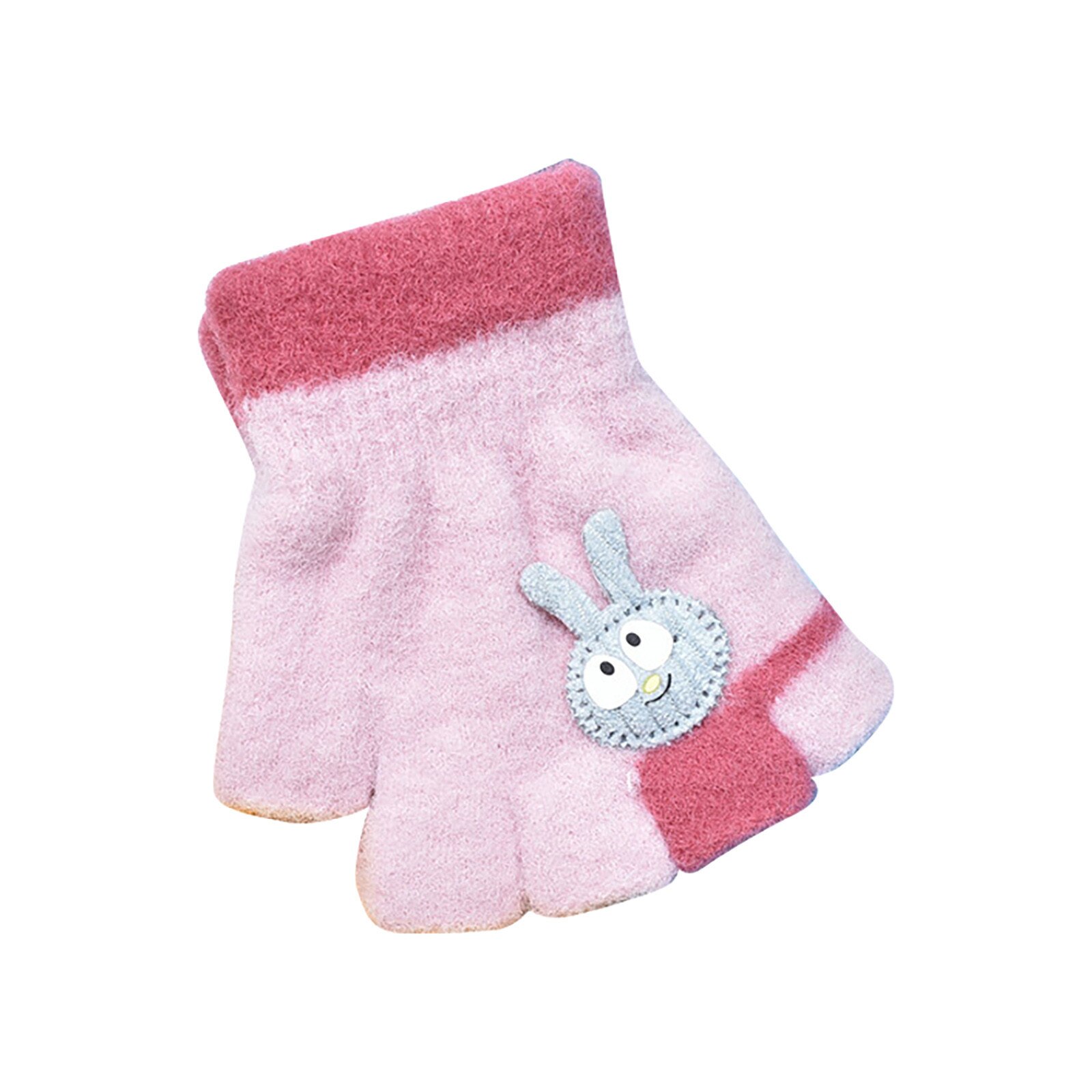 Heißesten freundlicher unisex Junge Mädchen Kaschmir Niedlich aufbringen Acquard weben Warme Gestrickte Handschuhe