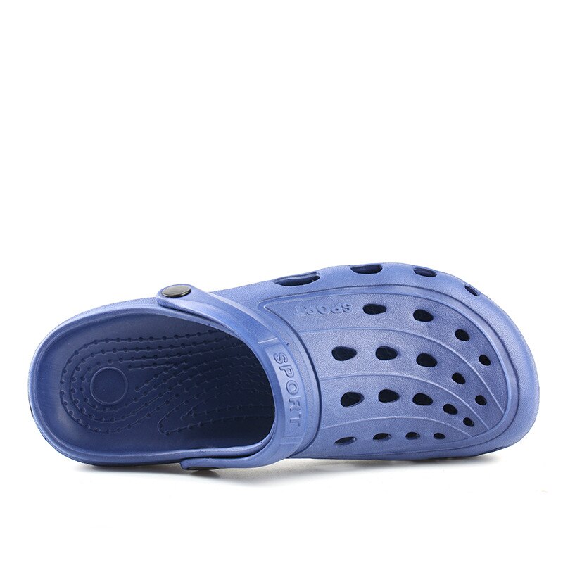 Sandaler herr hål tofflor mjuk botten slip-on skor mulor och träskor trädgård sandalias zapatos de hombre ihåliga skor